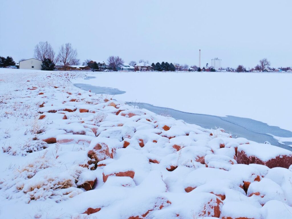 Lake Windsor in winter, Windsor, CO